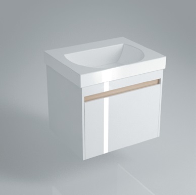 Тумба BUONGIORNO под умывальник подвесная 60 см белый с 1 выдвижным ящиком + 1 внутренний ящик<br>